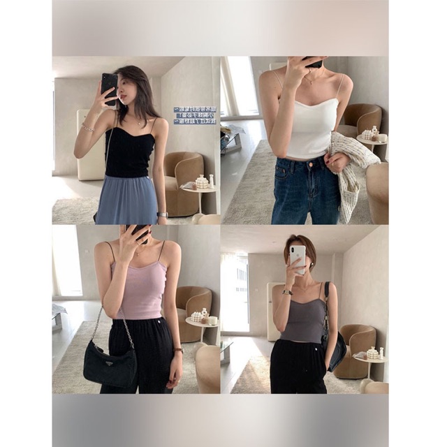 [Che Tên] Áo 2 Dây Croptop Sexy Có Đệm Ngực Body Dáng Ôm Nữ TOPBRA | BigBuy360 - bigbuy360.vn