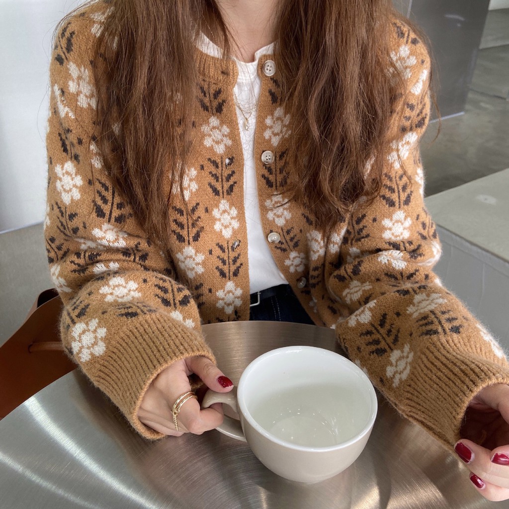 Áo len cardigan  Áo cadigan dài tay style Hàn Quốc bánh bèo nữ tính form rộng Ulzzang Sam