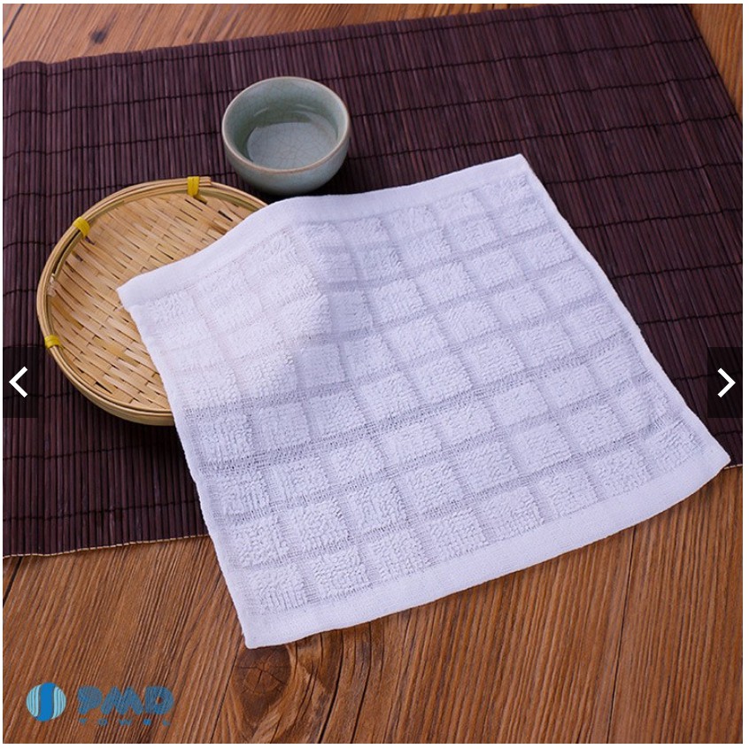 [Sale chỉ 1k] Khăn Lau, Khăn Ăn Trắng Kẻ ô, Khăn Lạnh trong nhà hàng 24x24 cotton, Lau tay, Lau Bếp Thấm Hút Nhanh,bền