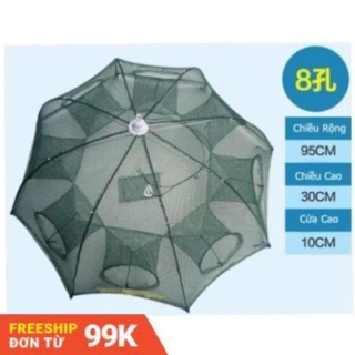 Lưới đánh bắt cá bát quái 8 cửa