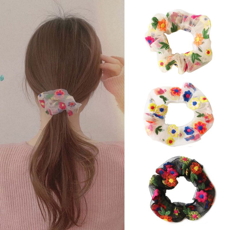 Dây Cột Tóc Đuôi Ngựa In Họa Tiết Hoa Cúc Xinh Xắn Thời Trang Giá Đỡ