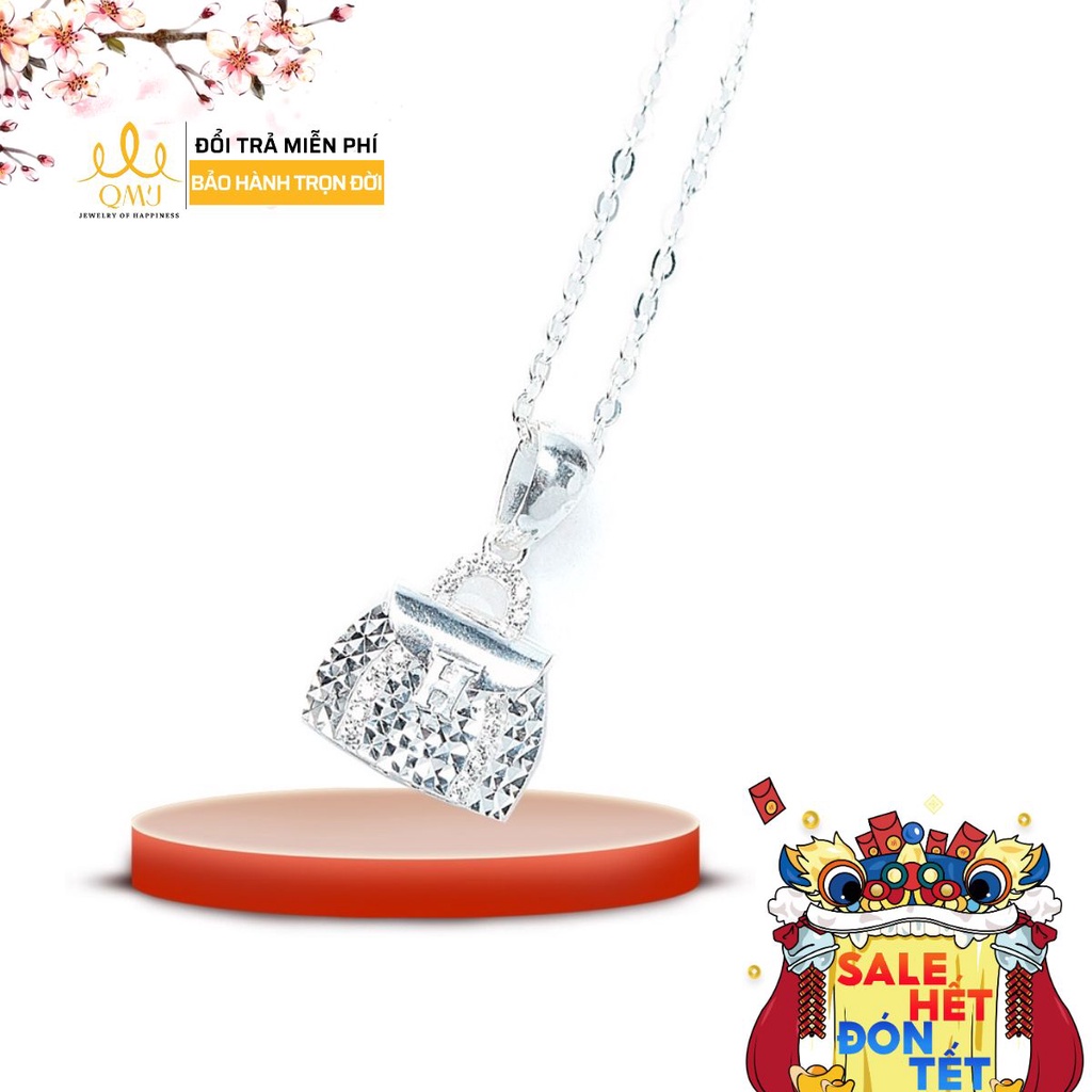 Dây chuyền bạc QMJ Túi xách H nạm đá thiết kế sang trọng Q089
