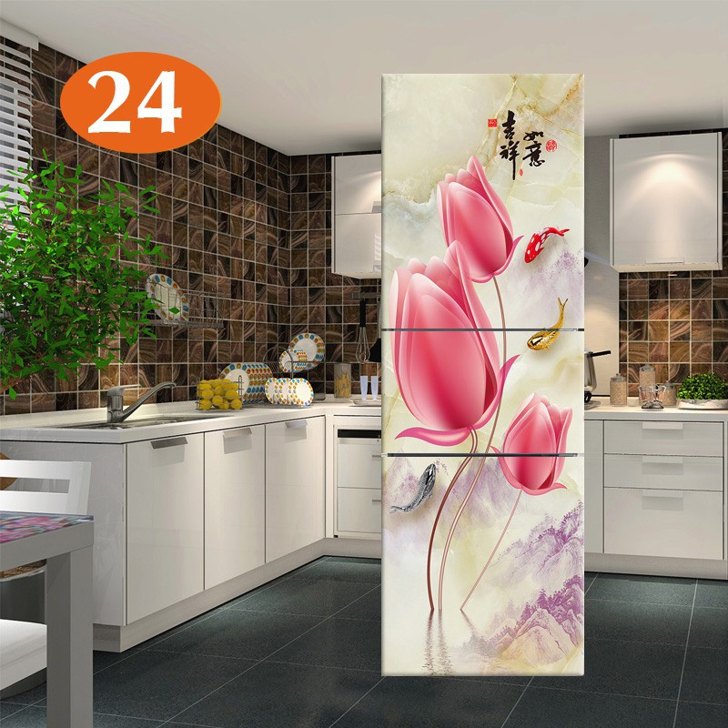 Tranh dán tủ lạnh hoa Tuylip - Chất liệu decal cao cấp siêu bền phù hợp với mọi loại tủ