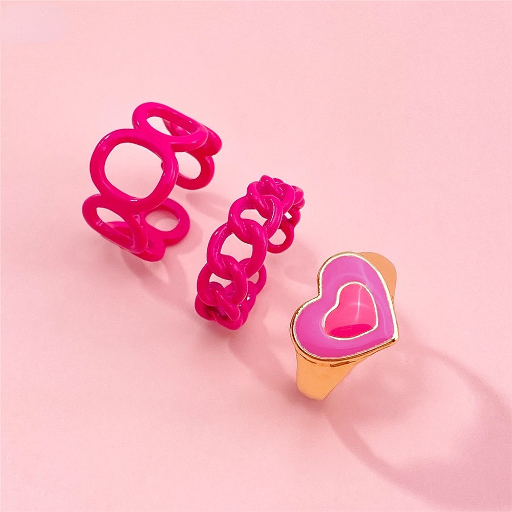 Set 3 Nhẫn Đeo Tay Kim Loại Thời Trang Cho Nữ