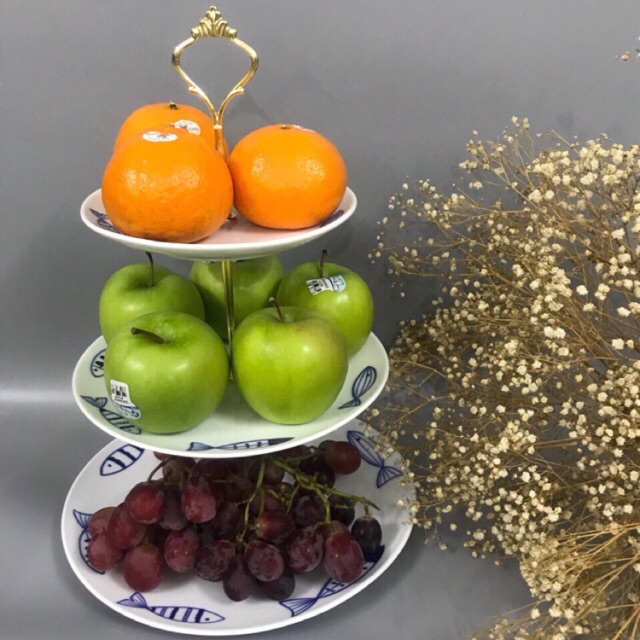 Đĩa tầng đựng hoa, quả, bánh sinh nhật Bát Tràng