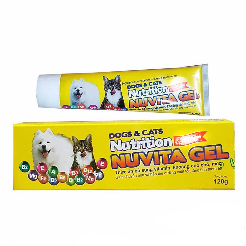 GEL DINH DƯỠNG BỔ SUNG VITAMIN VÀ KHOÁNG CHO CHÓ MÈO NUTRITION NUVITA GEL VEMEDIM