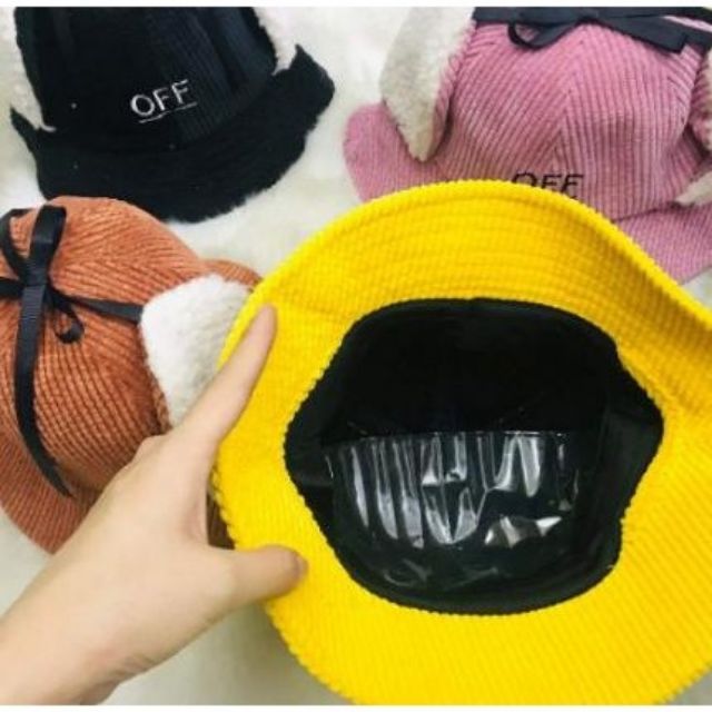 Mũ &quot;off&quot; kèm bịt tai cực ấm và cực xinh cho bé