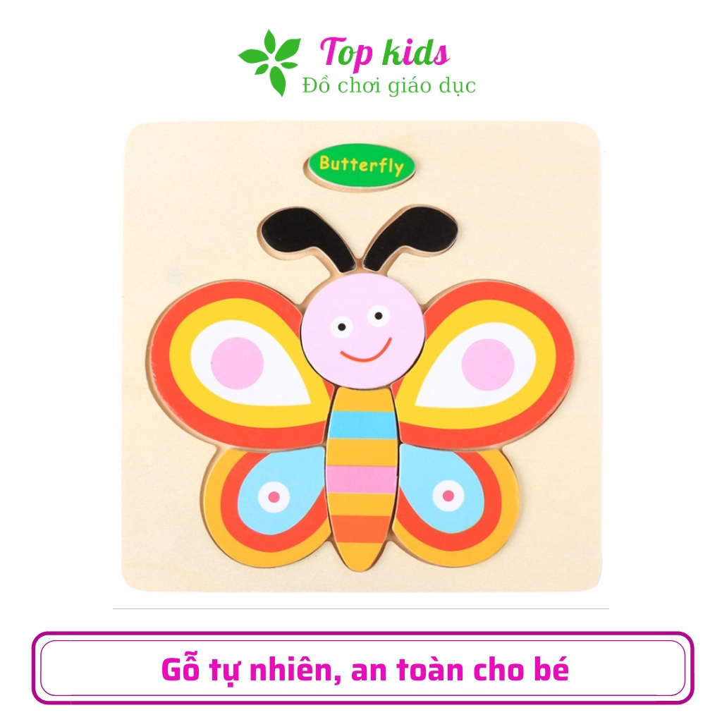 Trò chơi xếp hình gỗ tranh 3d combo 10 ảnh đồ chơi trẻ em phát triển trí thông minh cho bé từ 1 đến 2 tuổi TOPKIDS
