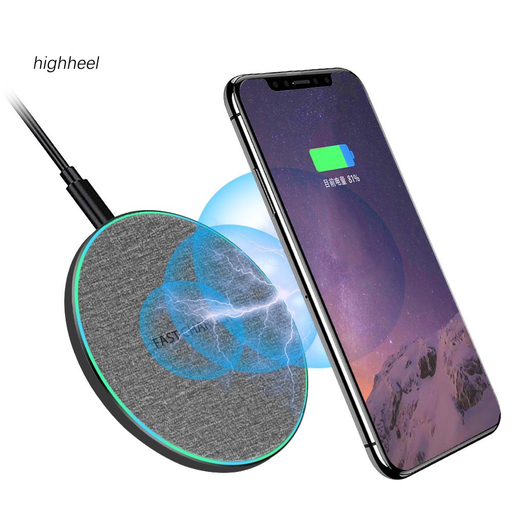 【OPHE】Ultra Thin 10W Fast Charging Qi Wireless Charger Charge Pad for S-amsung iPhone