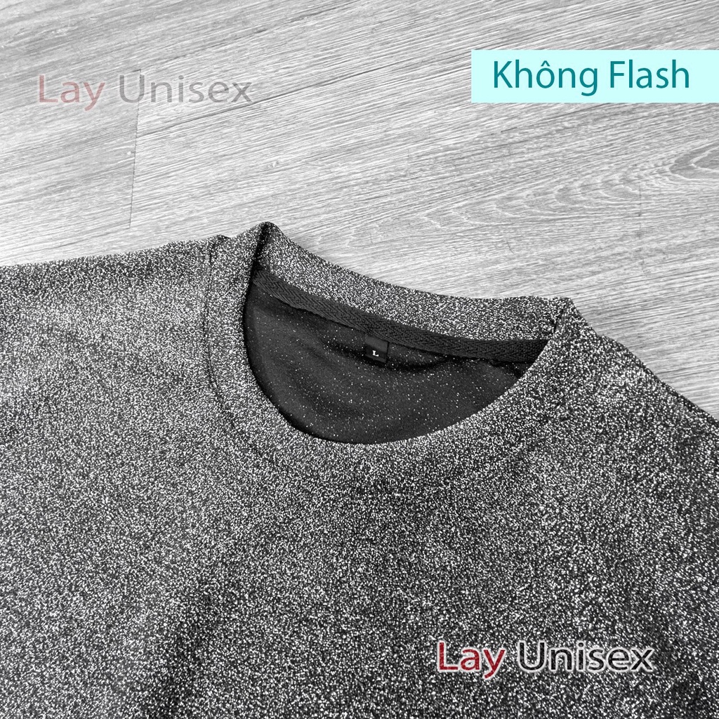 Áo thun nam lấp lánh, sang trọng vải dệt kim tuyến form rộng unisex