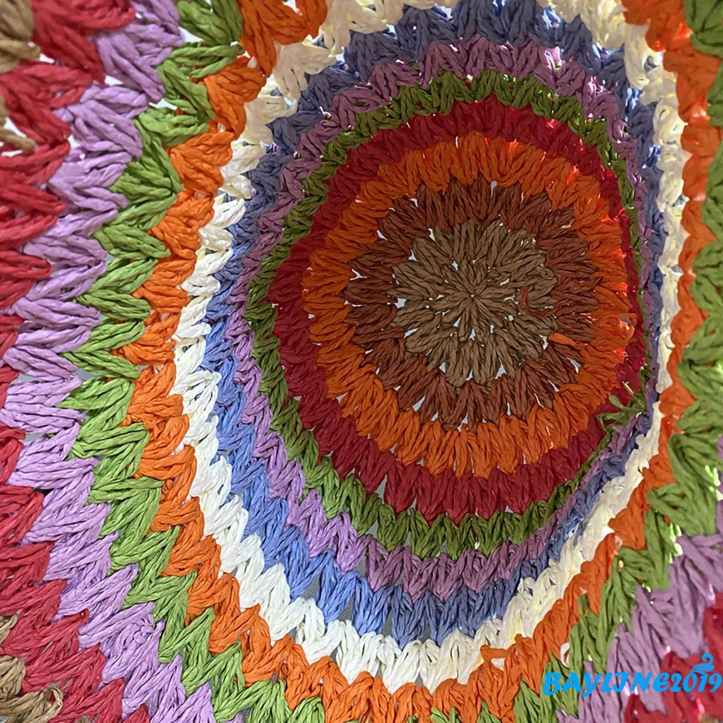 Nón Tai Bèo Họa Tiết Sọc Cầu Vồng Nhiều Màu Sắc Dành Cho Nữ