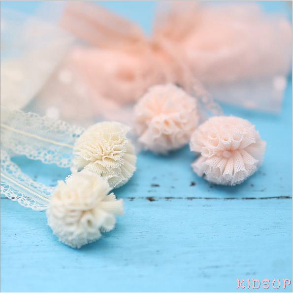✽UP✽Lace Hair Bow Large 4" Alligator Clip for Little Girls Dressy