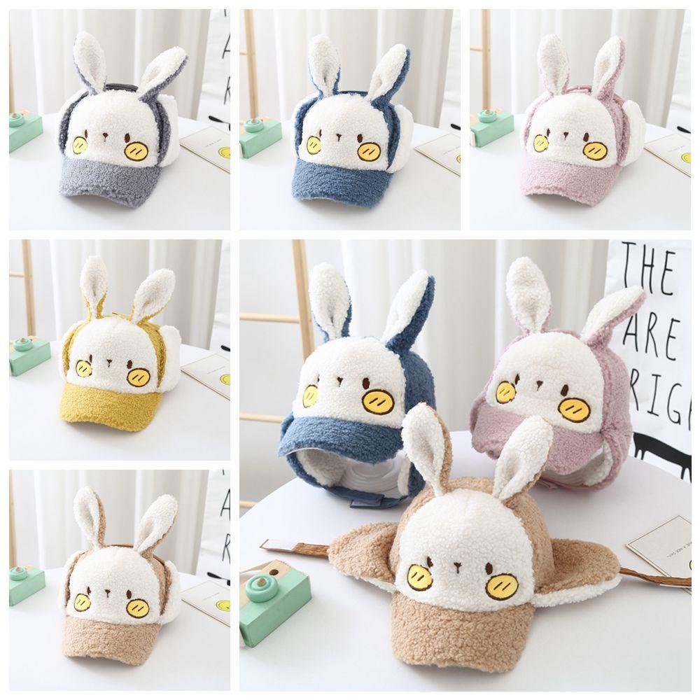 Mũ Lưỡi Trai Vải Cotton Phối Lông Thời Trang Cho Bé 2-5 Tuổi