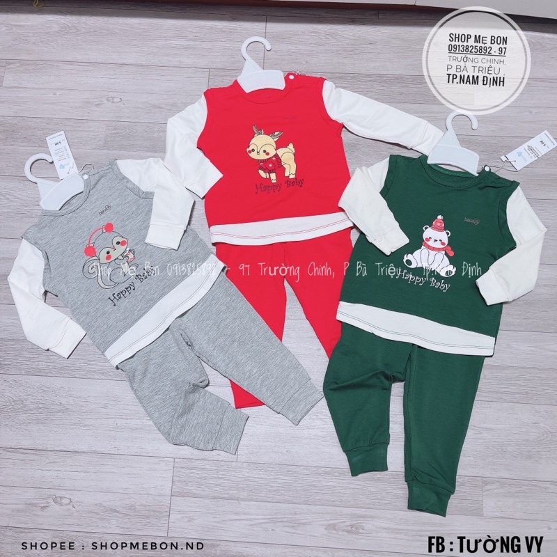 Bộ nỉ Bons dài tay Noel Baby Kings cho bé trai bé gái