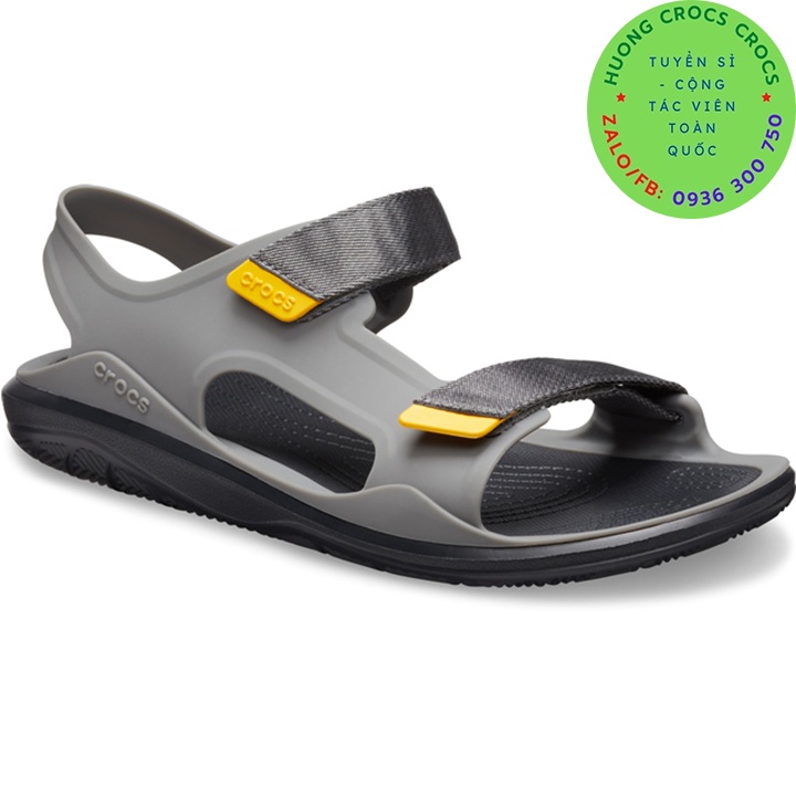 DÉP SANDAL CROCS SWIFTWATER WAVE EXPEDITION CHO NAM MÀU GHI CHUẨN XỊN FULL BOX