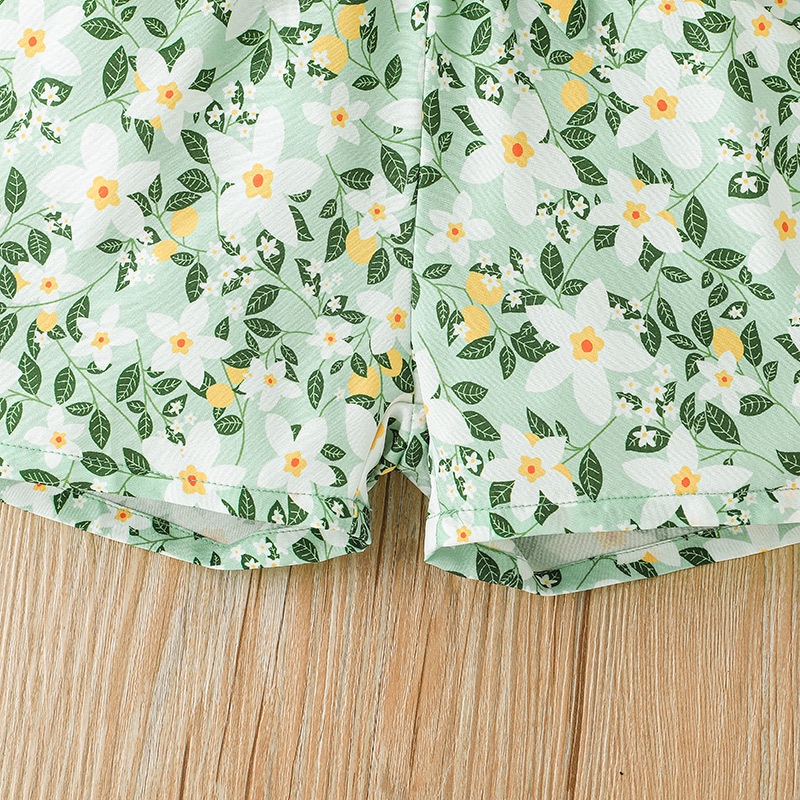 Body Hai Dây Hoa Thời Trang Cho Bé Gái 4-7 Tuổi,Bodysuit Liền Thân Mùa Hè Áo Liền Quần Cho Bé trẻ em