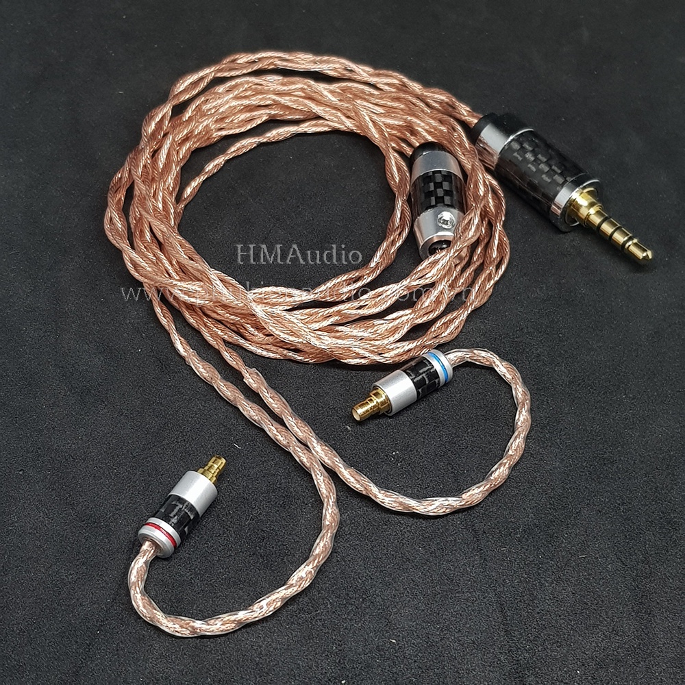 Dây tai nghe đồng 7N OCC Litz 25AWG 1.1mm tết 4 - Connetor IM03/50/70 A2DC IE80/80s IE40Pro IE100/400/500 IE300/900 2Pin