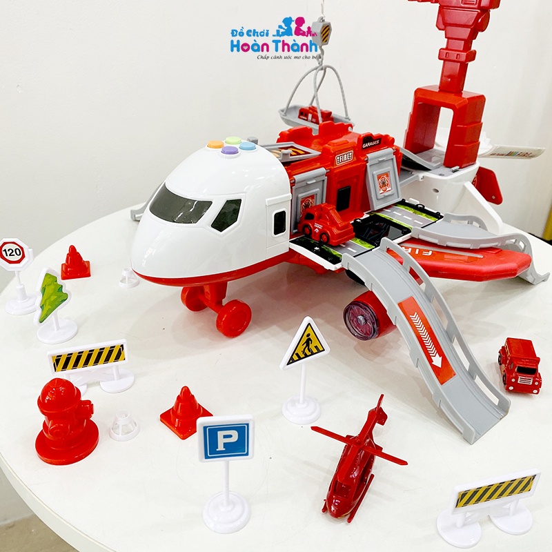 [Mã LIFETOYS1 giảm 30K đơn 99K] Bộ đồ chơi máy bay biến dạng, tặng kèm 3 oto và 1 máy bay (tặng kèm 3 pin)