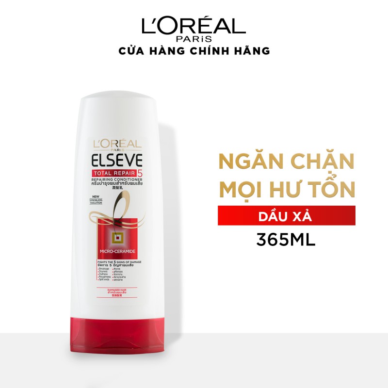 Bộ dầu gội 330ml, dầu xả 325ml phục hồi hư tồn L'Oreal Paris Elseve Total Repair 5 | BigBuy360 - bigbuy360.vn