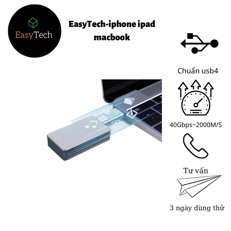 usb 4.0 type C to C.Usb4 truyền dữ liệu tốc độ cao 40Gbps~2000M/s