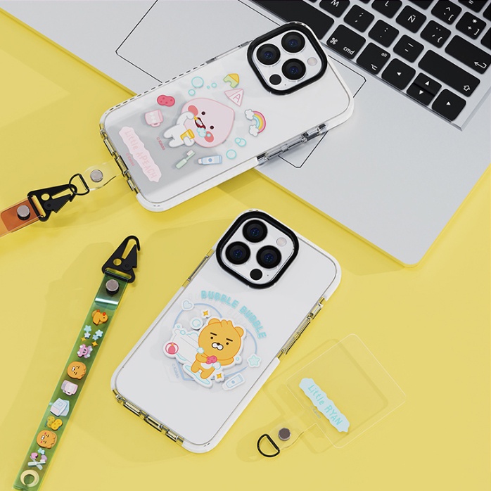 Ốp Điện Thoại Họa Tiết kakao friends  Kèm Dây Đeo