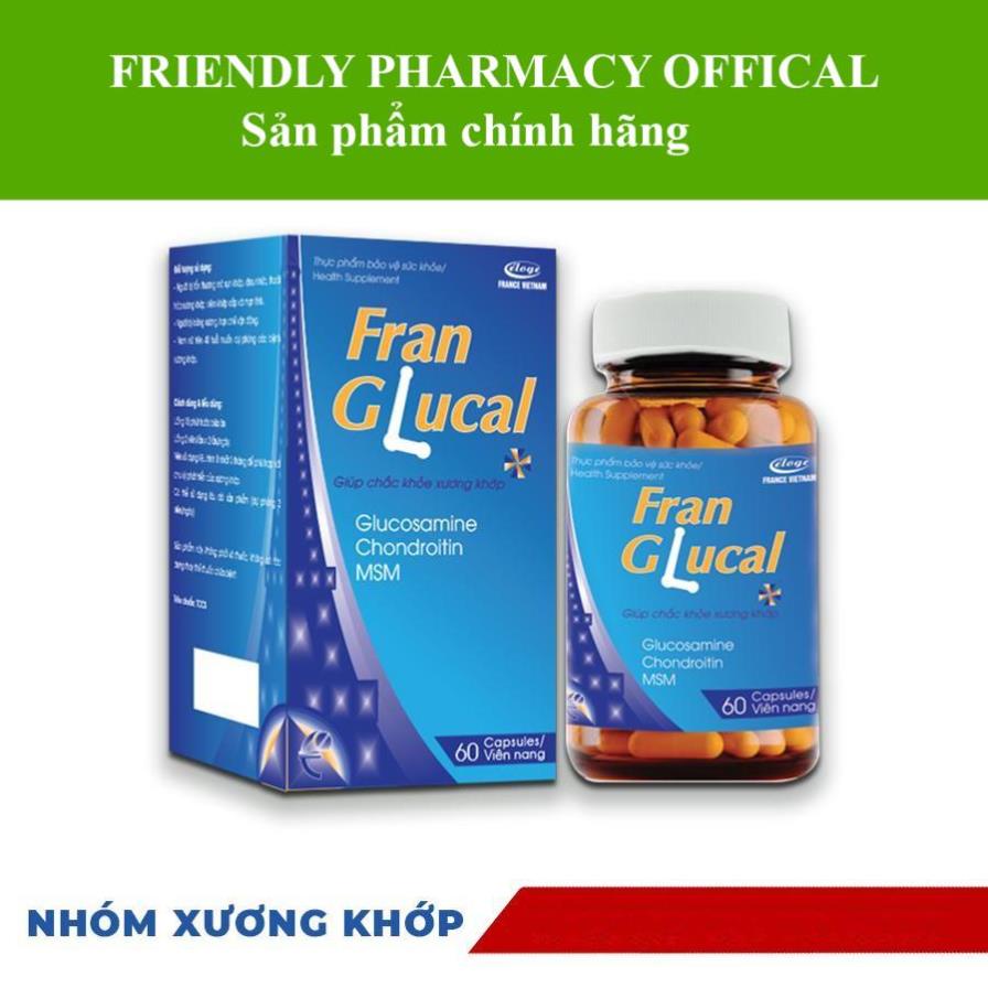 FRAN GLUCAL – Hỗ trợ tăng dịch nhầy khớp, giảm đau xương khớp do thoái hóa khớp (Hộp 60 viên)