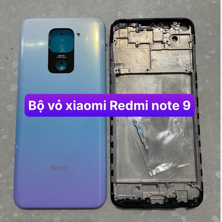 bộ xương vỏ redmi note 9 - bộ gồm lưng vỏ,xương máy và phím