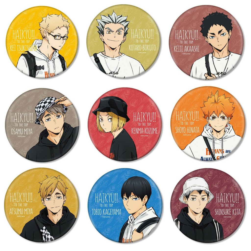 Combo 10 huy hiệu cài áo IN HÌNH Haikyuu! Vua bóng chuyền anime chibi dễ thương tiện lợi m01