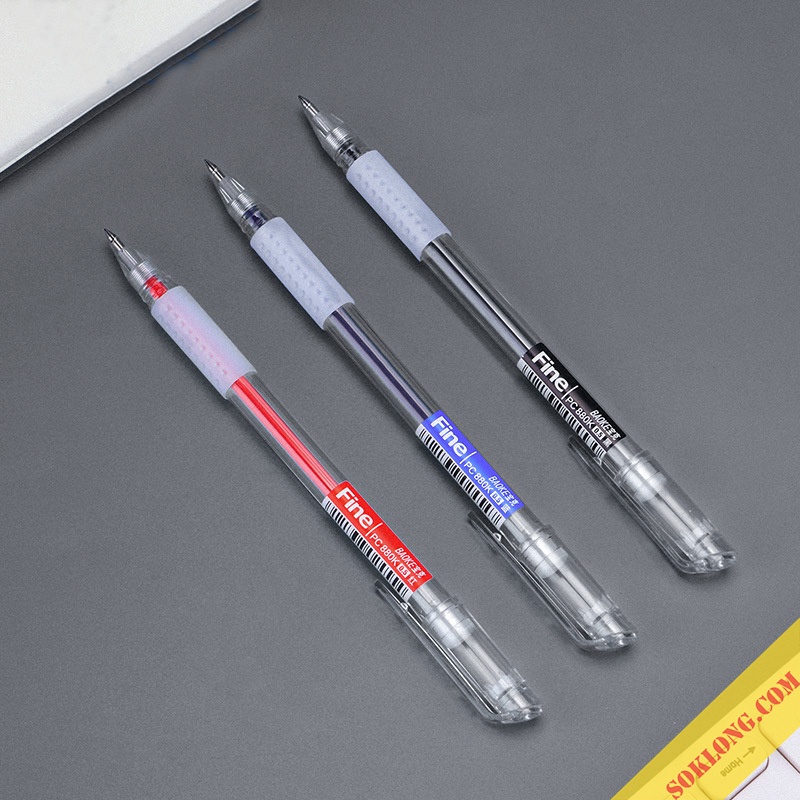 Bút mực gel nét 0.5mm Fine màu trong suốt Baoke B32, bút viết học sinh, văn phòng