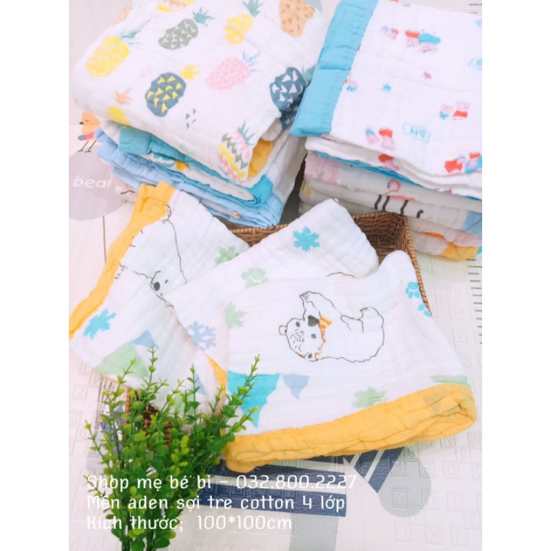Chăn/ Mền Sợi Tre Aden Siêu Mềm 4 Lớp Cotton Cho Bé