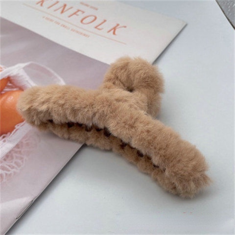 Kẹp tóc lông nhung màu kẹo dễ thương phong cách Hàn Quốc thời trang thu đông cho nữ