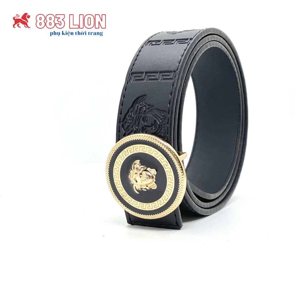 Thắt Lưng Nam - Dây Nịt Nam Mặt Versace Da Tổng Hợp PVC Màu Đen Bền Đẹp Mẫu Mới 2021