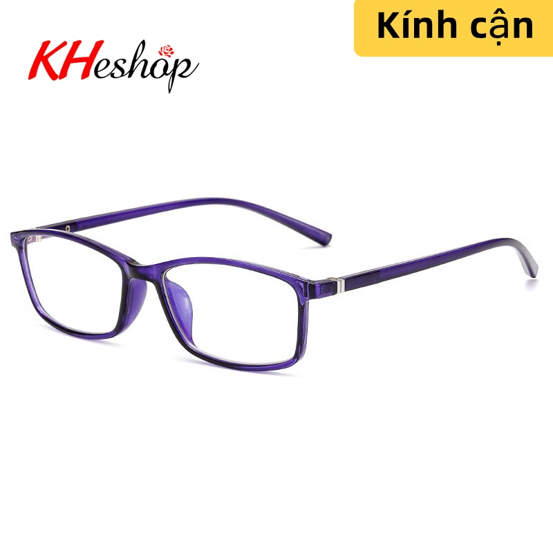 Kính Cận Thị cho Học Sinh, Người đi làm form vuông 2 màu đỏ và tím, tròng chống ánh sáng xanh màu siêu đẹp  mã Y2821