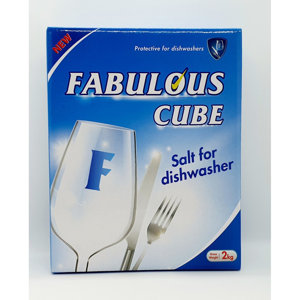 Muối rửa bát 2kg Fabulous- Ixrael. Dùng cho máy rửa chén, bát.