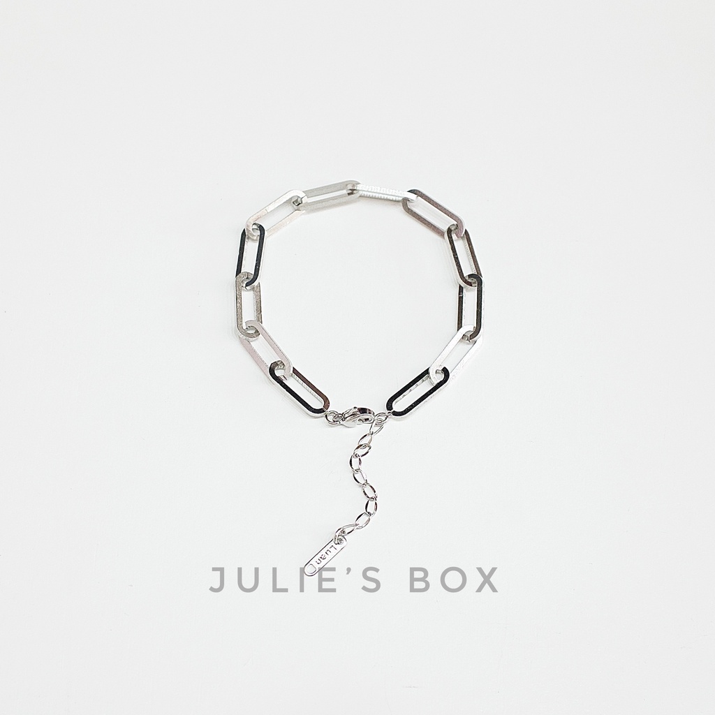Vòng Tay Dây Xích Basic Titan Unisex Không Đen Không Gỉ Không Phai Màu Không Ngứa Bền julies box 66 Bracelet