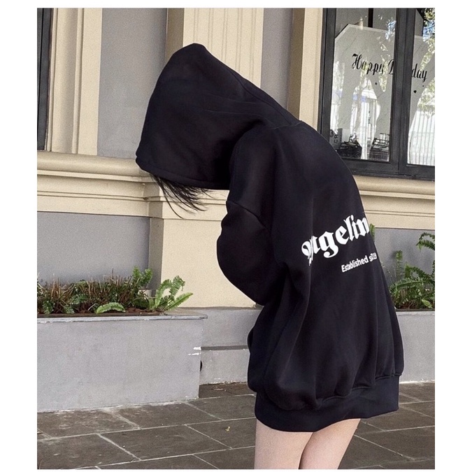 Áo hoodie cotton Black 2 mặt aht559