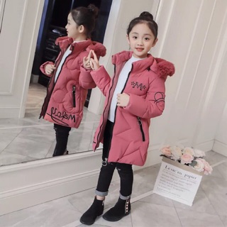 Áo khoác phao mũ lông cho bé nhỡ
