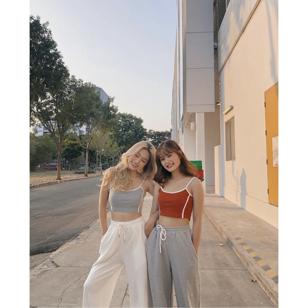 [ Mã WASTAPR giảm 10K đơn 50K] ÁO 2 DÂY SỌC VIỀN CHẤT LEN TĂM CROPTOP ULZZANG NHIỀU MÀU | BigBuy360 - bigbuy360.vn