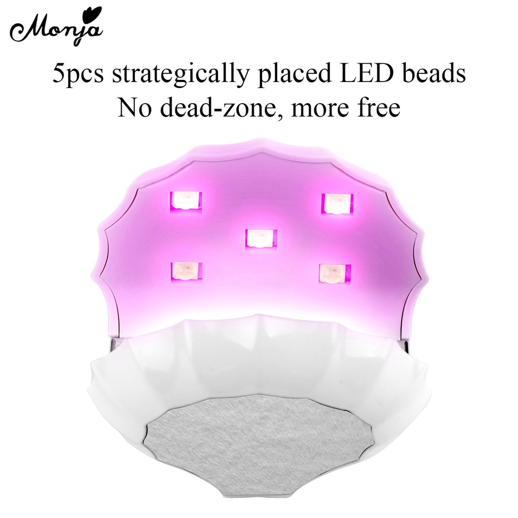 Đèn sấy sơn móng tay mini Monja 18w hình vỏ sò độc đáo nhỏ gọn