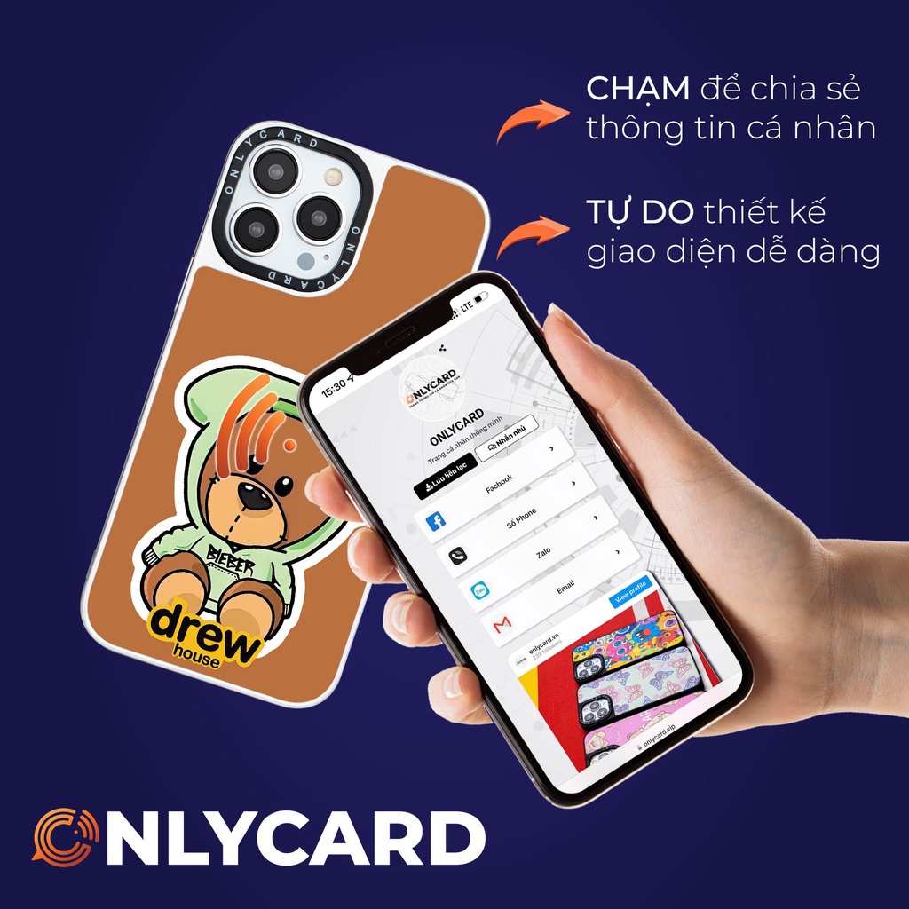 Ốp lưng thông minh ONLYCASE_DREW BEAR_16/Dành cho các dòng IPhone 7/7plus/8/8plus/x/xr/xs/11/12/13/pro/promax