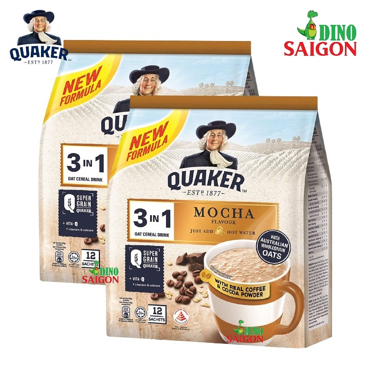 Bộ 2 Gói Thức Uống Yến Mạch Quaker 3in1 Vị Cà Phê Mocha