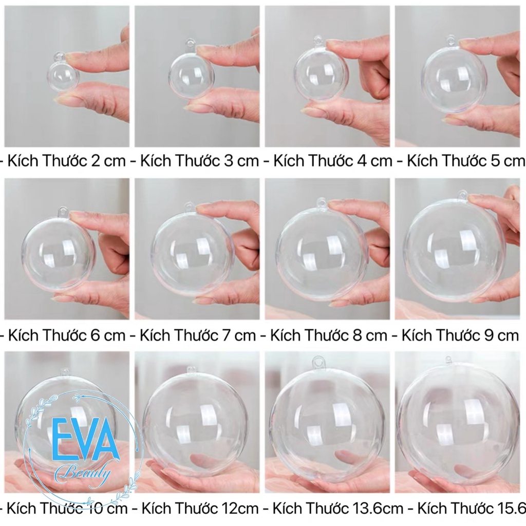 Quả Bóng tròn Nhựa Trang Trí Trong Suốt Đường Kính 5 Cm