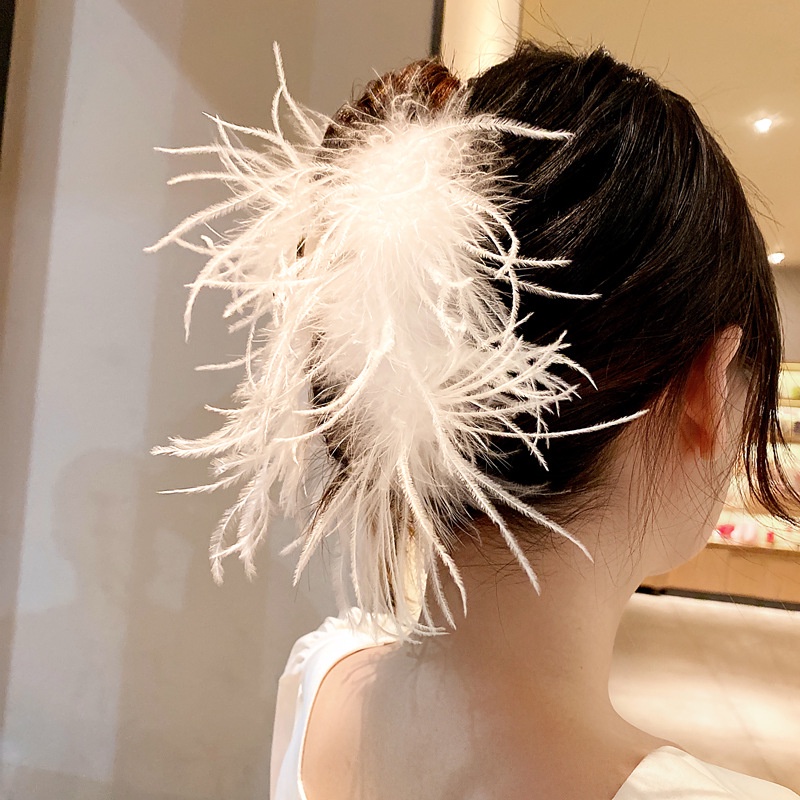 Kẹp Tóc Hình Lông Đà Điểu Thời Trang