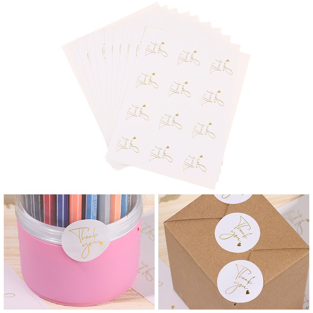 120 Miếng Dán Trang Trí Hình Tròn 1.37 Inch In Chữ Thank You Diy