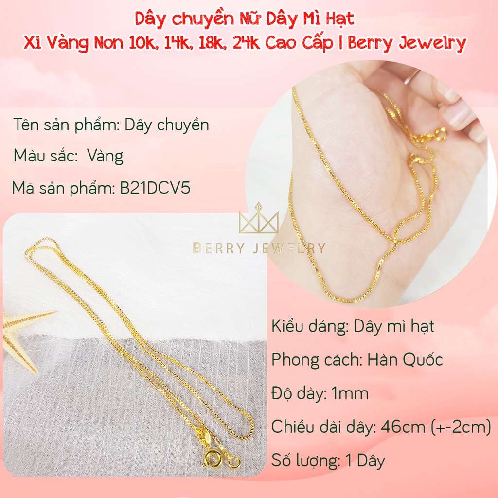 Dây Chuyền Nữ Mẫu Vòng Cổ Dây Trơn Basic Dạng Mì Hạt Thời Trang Thiết Kế Cao Cấp B21DCV5