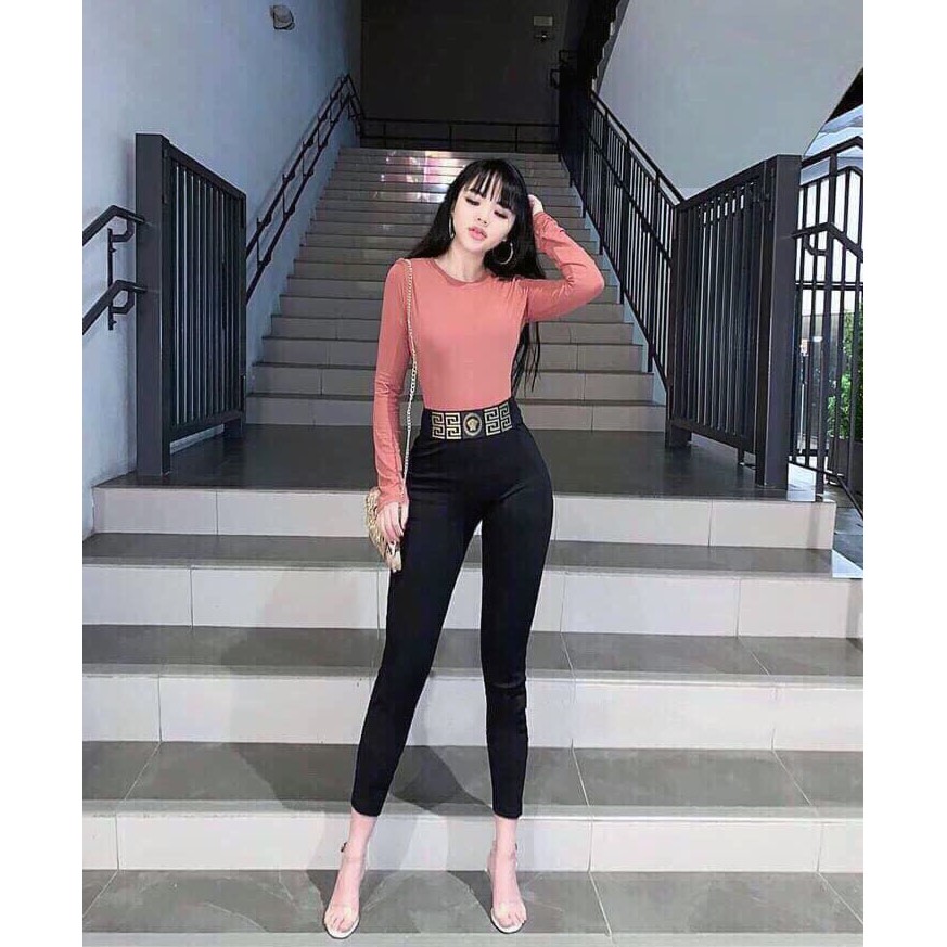 Quần Legging Cạp Cao Tôn Dáng Vạt Chéo