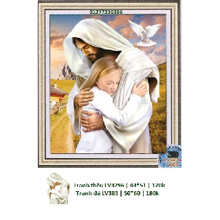 Tranh thêu lavender Tình Yêu của Chúa LV3296 (42 x 51cm)
