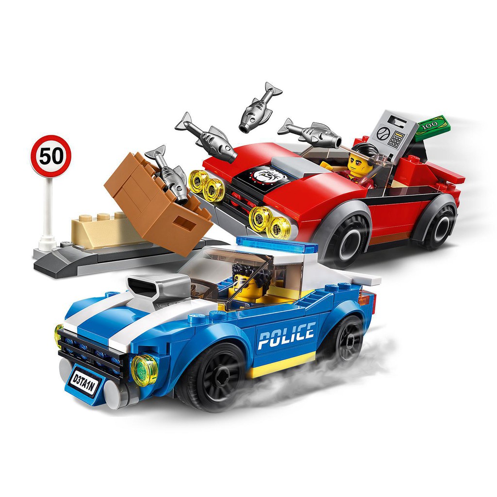 LEGO CITY 60242 Truy Đuổi Trên Cao Tốc ( 185 Chi tiết) Bộ gạch đồ chơi lắp ráp cảnh sát cho trẻ