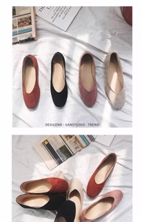 Giày búp bê da lộn GL001