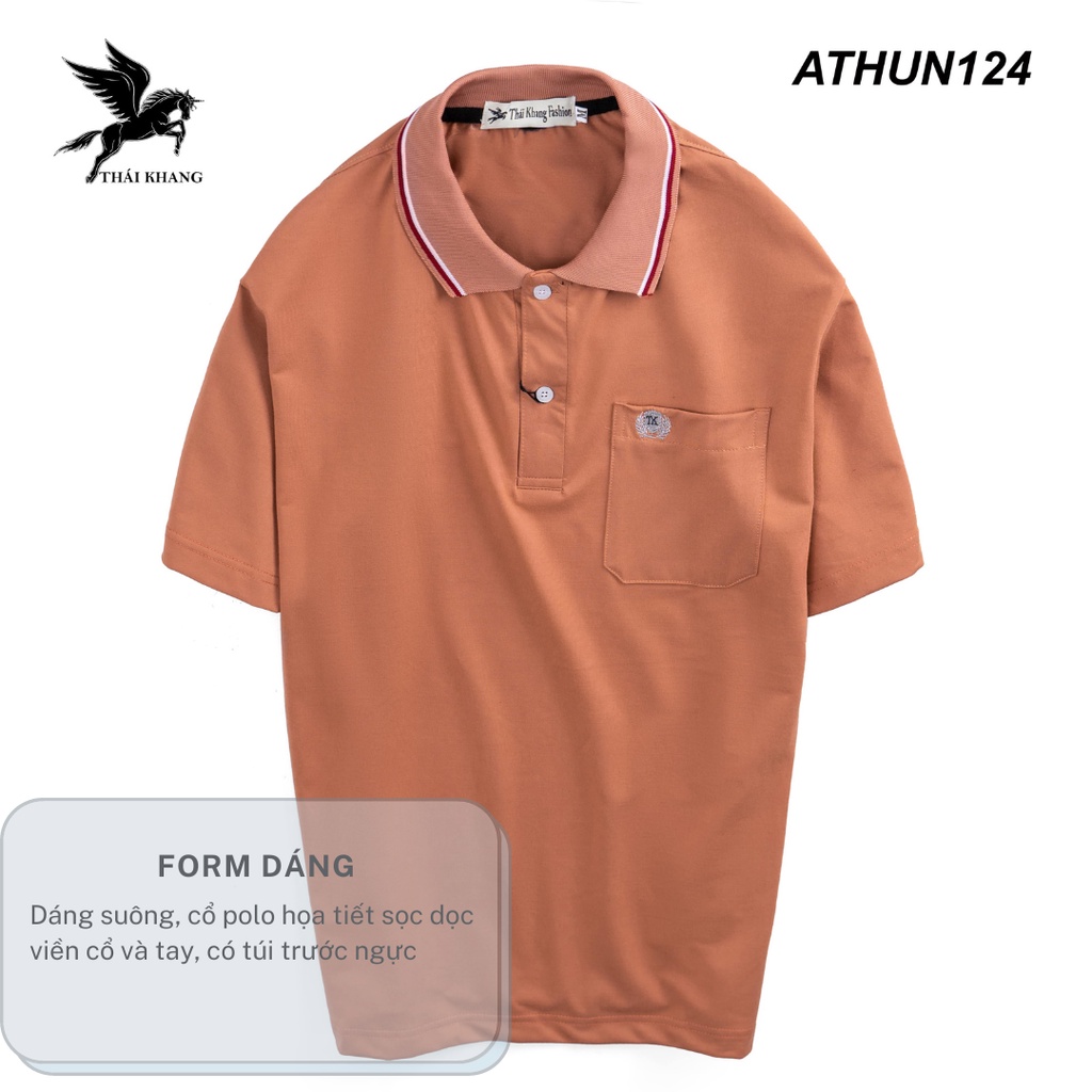 Áo thun nam trung niên THÁI KHANG vải cotton mềm mát ATHUN15